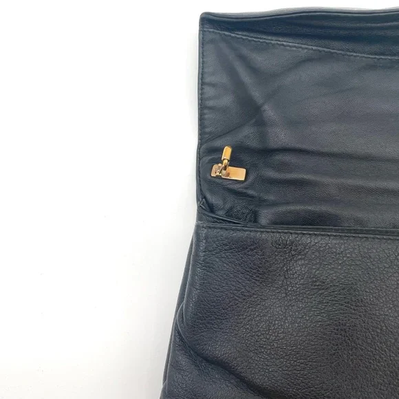 Balenciaga Black Motocross Metallic Edge Envelope Clutch